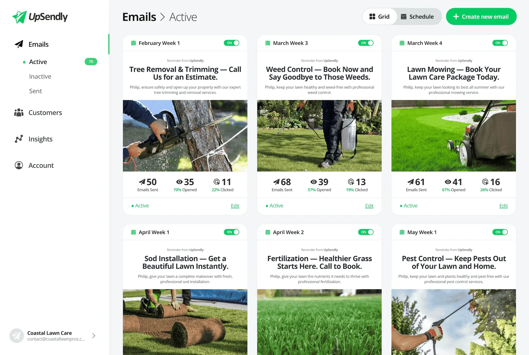 Email marketing tool for landscaping & lawn care businesses